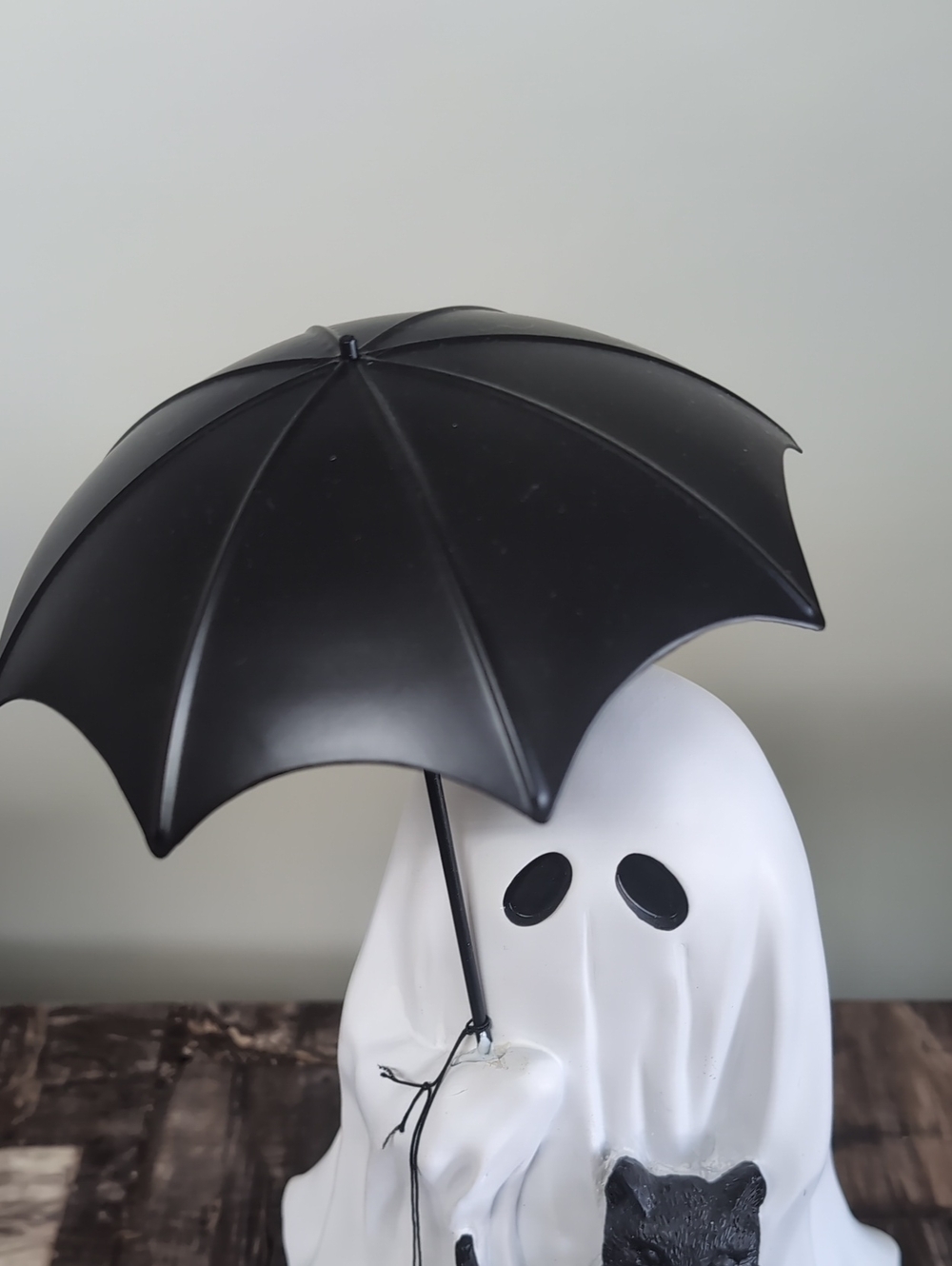 Goblin & Ghoul 13" Ghost with Black Cat & Umbrella Medium Tabletop Decor 👻 - Picture 2 of 9